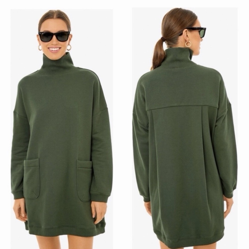 Tuckernuck Pomander Place Forest Green Porter Sweatshirt Turtleneck Dress Size M